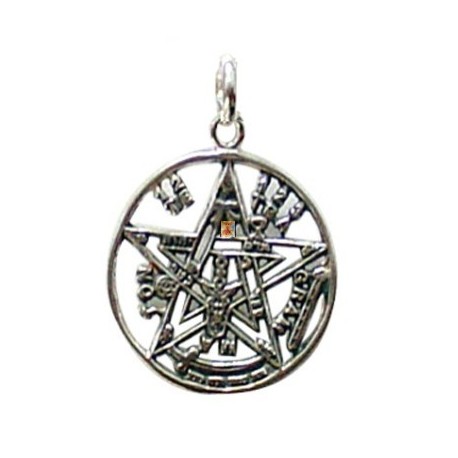 COLGANTE TETRAGRAMATON plata envejecida