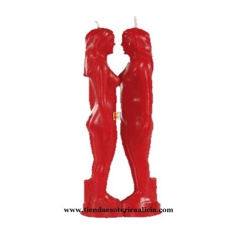 Vela Pareja Mujeres Roja 20 Cm.